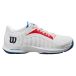 Wilson Hurakn Pro, chaussures de padel pour femmes, Blanc Wilson Red Deja Vu Bleu