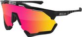 Scicon Lunettes de vélo Aeroshade Noir Brillant Lentille Multimirror Rouge