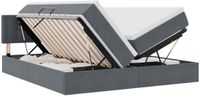 vidaXL LED opbergbed met matras Donkergrijs 180 x 200 cm Fluweel