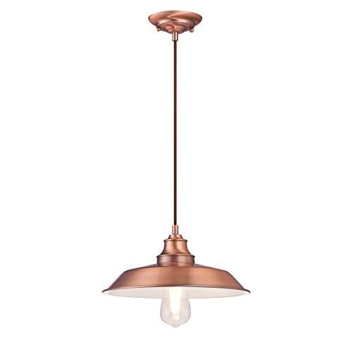 Westinghouse Lighting Westinghouse Lighting 63705 Eenvlammige hanglamp Iron Hill van voor binnen, uitvoering in gewassen koper, gewassen koper