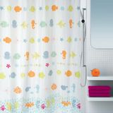 Spirella Textiel Douchegordijn Happy Fish - Badkamergordijn 180x200 cm - Polyester Douche Gordijn Multicolor