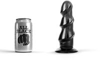 All Black Dildo anal avec nervures - Noir - 17 cm