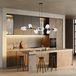 Emibig Exceptionnelle lampe suspendue 8x E14 noire avec verre transparent soufflé