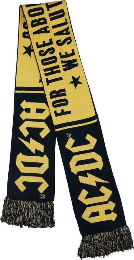 AC/DC Soccer Scarf Heren Sjaal - zwart/geel - Standard