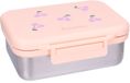 Kidzroom Nostalgia Broodtrommel - RVS lunchbox kinderen - Incl. divider - 1,8 liter - Roze