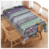 Swono Parels tafelkleed oude houten bloemen parels en kant rechthoekig tafelkleed picknick tafelhoes barbecue tafelkleden polyester voor keuken thuis camping patio 127 x 182 cm