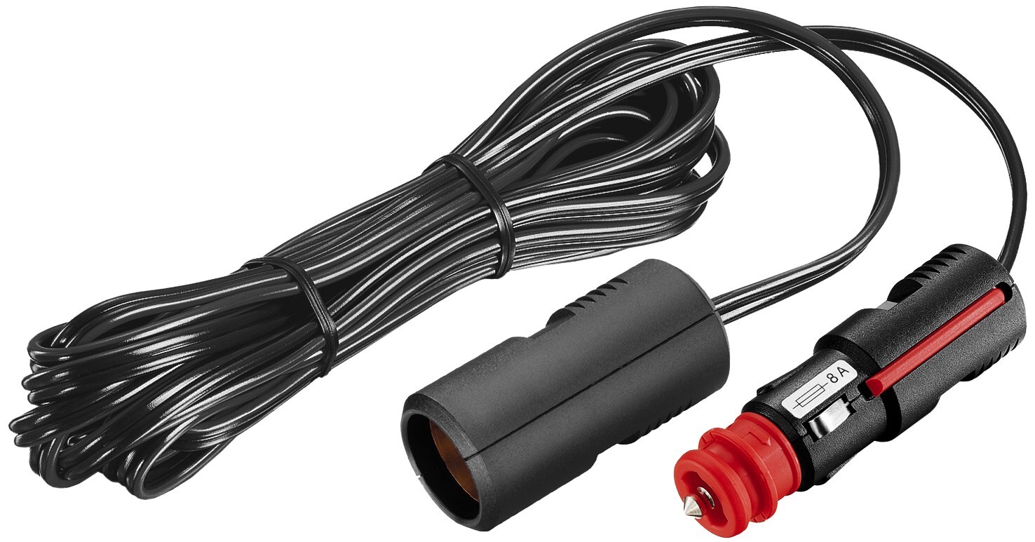 Procar 12-24V Sigarettenaanstekerplug verlengkabel - 8A - 4 meter