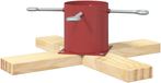 vidaXL Kerstboomstandaard Rood 50 x 50 x 16 cm Massief Grenenhout