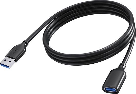 Vision TC 2MUSB3.0EXT/BL USB-kabel USB 3.2 Gen 1 (3.1 Gen 1) 2 m USB A 5 Gbit/s Zwart