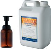 Claudius Cosmetics B.V. Claudius Zeepdispenser 300 ml amber bruin hervulbaar + 5 liter Bodylotion Honing navulling