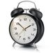 BEARWARE Réveil analogique, rond, éclairé, rétro, alarme de cloche forte pour les gros dormeurs, sonnerie forte, sans tic-tac, trotteuse silencieuse, lumière, grands chiffres