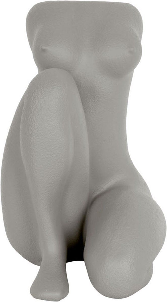 Present Time Plant Pot Sitting Lady - Dark Grey - Ceramic - Q3-21