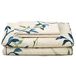 KOMFOR 4-delige lakenset, queensize bed, bloemen bladeren, hotel, luxe beddengoed - 1 plat laken, 1 hoeslaken, 2 kussenslopen, tweepersoons geborstelde microvezel, hypoallergeen, diepe hoeslakenset