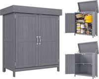 Outsunny Geräteschrank Tannenholz 74L x 43B x 88H cm Grau