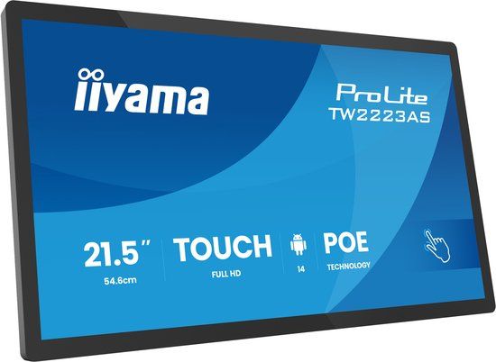 iiyama TW2223AS-B3P interactief flatscreen 54,6 cm (21.5") Full HD Zwart Touchscreen