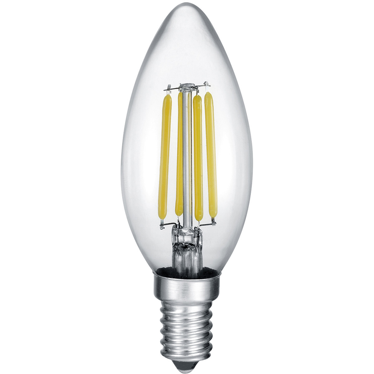 BES LED LED Lamp - Kaarslamp - Filament - Trion Kurza - 4W - E14 Fitting - Warm Wit 2700K - Dimbaar - Transparent Helder - Glas