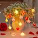 Guirlande lumineuse en forme de cœur, 3 mètres de long, 20 LED, à piles, rouge