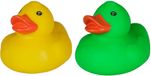Canard de bain - caoutchouc - 2 pièces - jaune et vert - 5 cm - plastique - jouet de bain