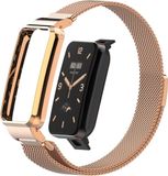 By Qubix Qubix Milanese loop bandje met case - Champagne goud - Geschikt voor Xiaomi Smart Band 7 Pro / Mi Band 7 Pro