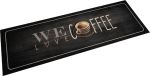vidaXL Keukenmat wasbaar koffietekst 60x180 cm fluweel