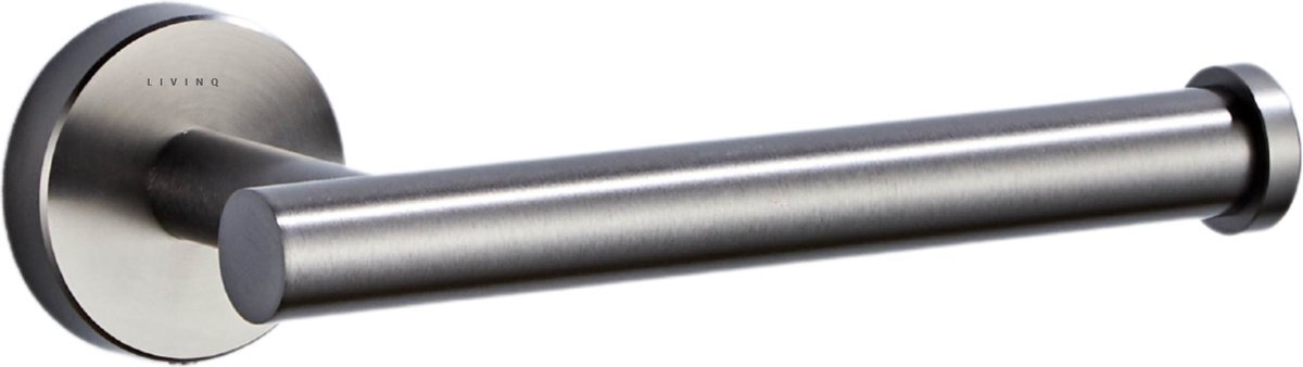 LIVINQ Toiletrolhouder Gun Metal Grijs - Wc Rol Houder - Hangende Wc Rolhouder - RVS - Antraciet - Gunmetal