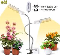 Ortho LED Groeilamp Wit licht Bloeilamp Fel Kweeklamp Full Spectrum Grow light groei lamp (met 2 lampen) met flexibele lamphouder Hoge lichtintensiteit - klem spotje