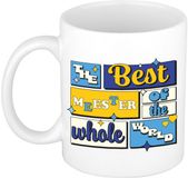 Bellatio Decorations Cadeau mok - de beste meester - van de wereld - wit - 300 ml - keramiek