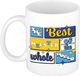 Bellatio Decorations Cadeau mok - de beste meester - van de wereld - wit - 300 ml - keramiek