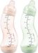 Difrax Babyfles Natural - 250 ml - Roze/Lichtgroen - 2 Stuks - S-fles - Anti Koliek