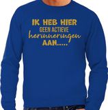 Bellatio Decorations Apres ski sweater heren - blauw - glitter goud - L