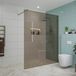 FortiFura Galeria inloopdouche - 160x200cm - rookglas - wandarm - PVD - geborsteld gunmetal (antraciet)