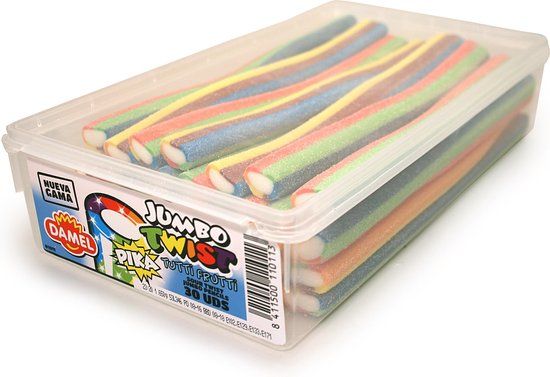 Damel Jumbo Sour Twist Regenboog - 30 stuks - 1 kg