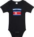 Bellatio Decorations North-Korea baby rompertje met vlag zwart jongens en meisjes - Kraamcadeau - Babykleding - Noord-Korea landen romper 80