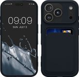kwmobile telefoonhoesje geschikt voor iPhone 17 Pro - Hoesje met pasjeshouder - TPU case in donkerblauw