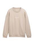TOM TAILOR DENIM Tom Tailor Mannen Trui Sweater Met Tekst 1045579xx12 Beige Katoen/Polyester Maat S