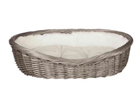 TRIXIE Mand Wilg met Binnenvoering en Kussen Grijs - 80 cm