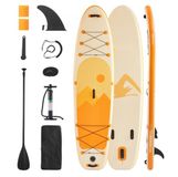 Latios SUP Board - Planche à pagaie gonflable - Ensemble complet - Dimensions 323 x 83,8 x 15,2 cm - Inclus pompe, pagaie, aileron, sac à dos, leash - Pont antidérapant