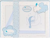 Interbaby Beddengoed Wieg Beertje Fleece Wit/blauw 3-delig
