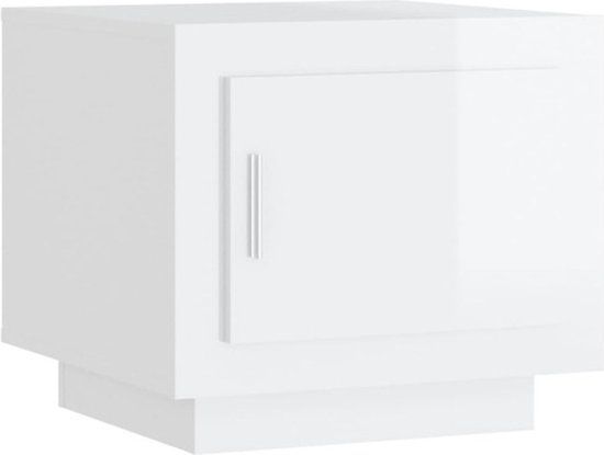 vidaXL Salontafel 51x50x45 cm bewerkt hout hoogglans wit
