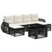 vidaXL Tuinbank Set 7 st Zwart en Crème Wit poly rattan