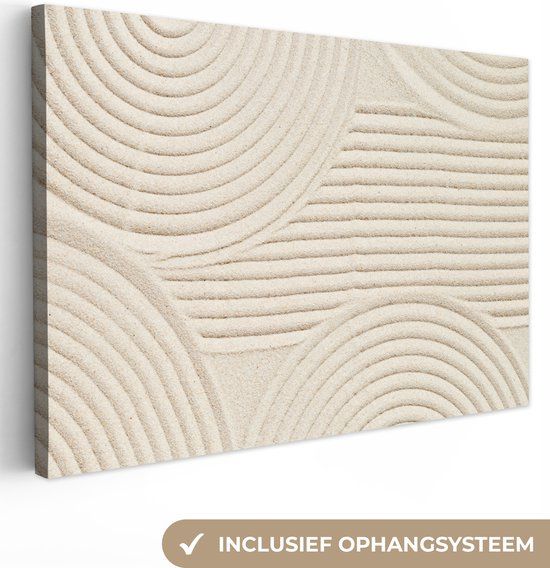 OneMillionCanvasses Canvas schilderij 150x100 cm - Abstract patroon - Wit - Wanddecoratie