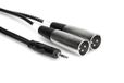 Hosa Technology CYX-402M audio kabel 2 m 3.5mm TRS naar 2 x XLR (3-pin) Zwart