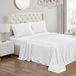 Juicy Couture Eenpersoons-XL satijnen beddengoedset, zijdezachte satijnen lakenset met grote hoekhoogte, bestaande uit 1 hoeslaken, 1 laken en 1 kussensloop, kreukvrij en anti-pilling, puur wit