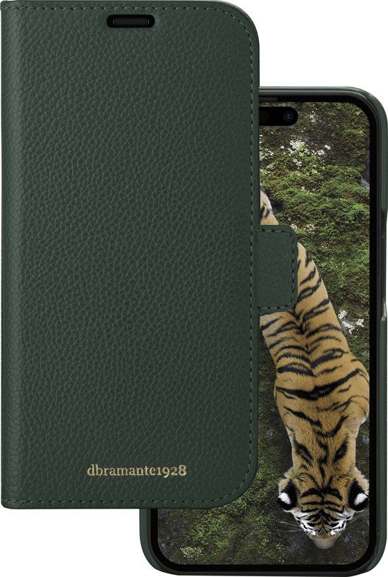 dbramante1928 iPhone 15 Plus Bookcase hoesje - Leer - Groen