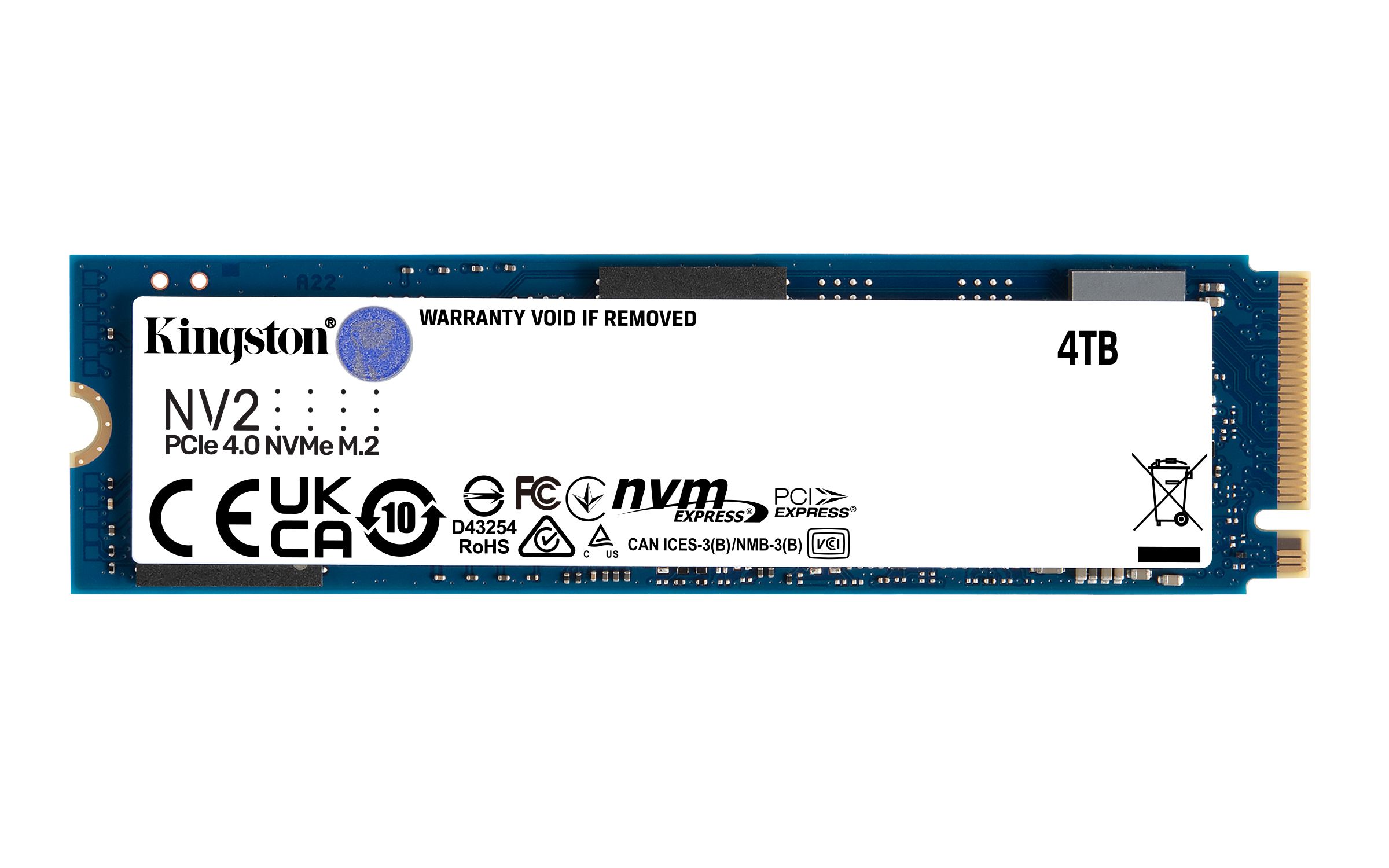 Kingston NV2 4TB M.2 NVMe PCIe 4.0 SSD - 3500MB/s Read, 2800MB/s Write