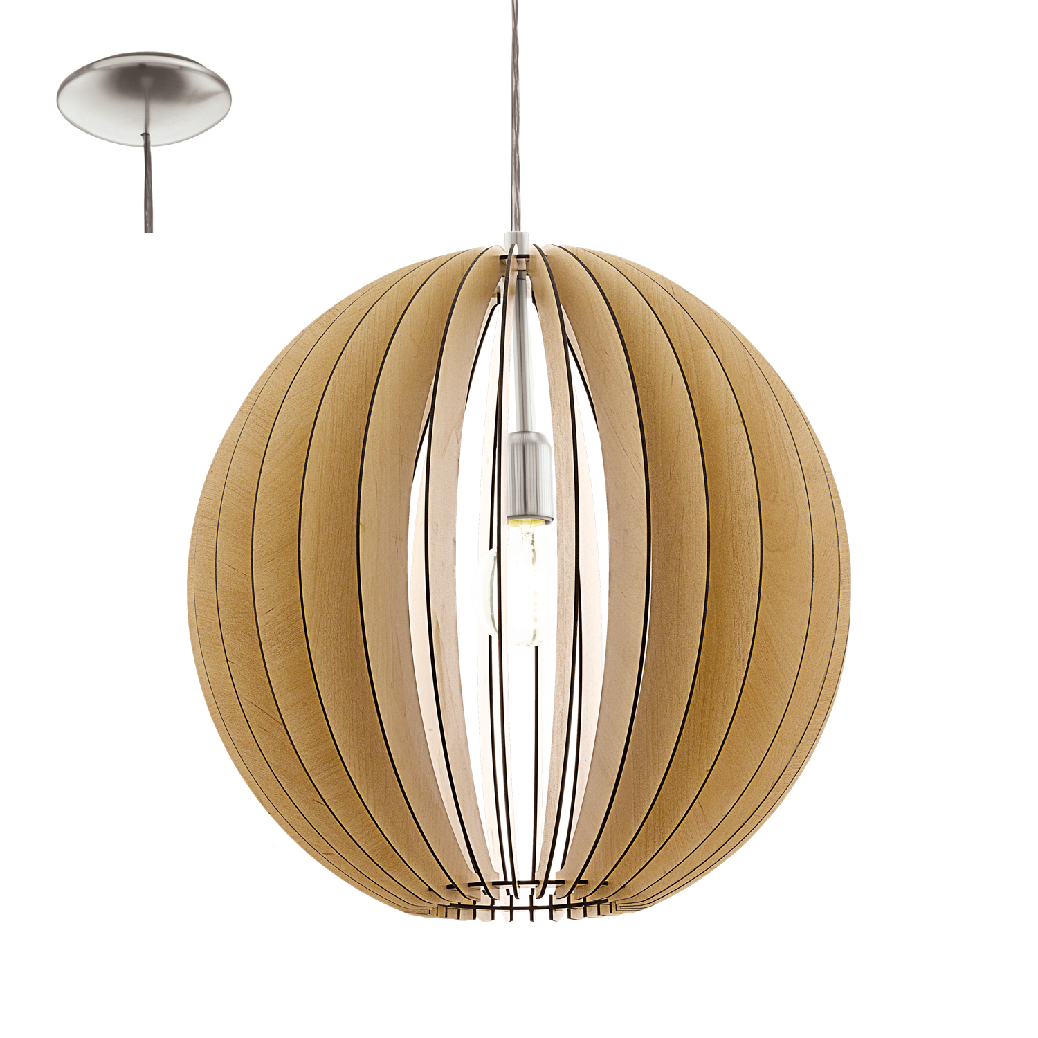 EGLO Cossano - Plafondlamp - 150 cm - Staal, Hout - E27 - 94765