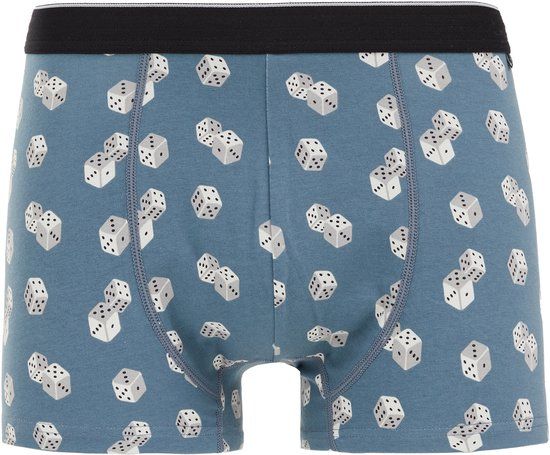 WE Fashion Heren boxershort met dierenprint - Grijsblauw - Maat XL