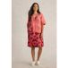 White Stuff June Linen Dress Red Multi Taille: 6 PETITE