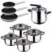 San Ignacio Snelkookpan, 7 l + kookpan, 8 stuks + 3 pannen, verchroomd, uniek
