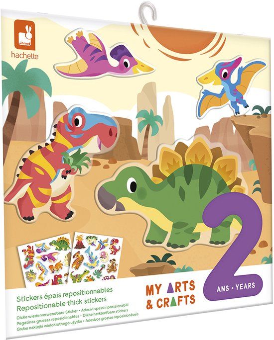 Janod - My Arts & Crafts - Herbruikbare dinosaurusstickers set